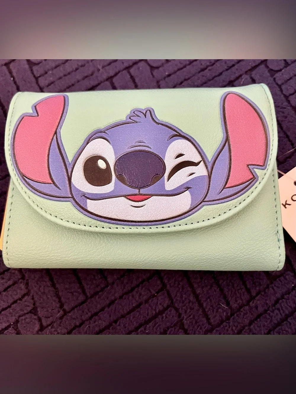 Disney Stitch Mint Wallet with Pink Tag Accent - Picture 2 of 4